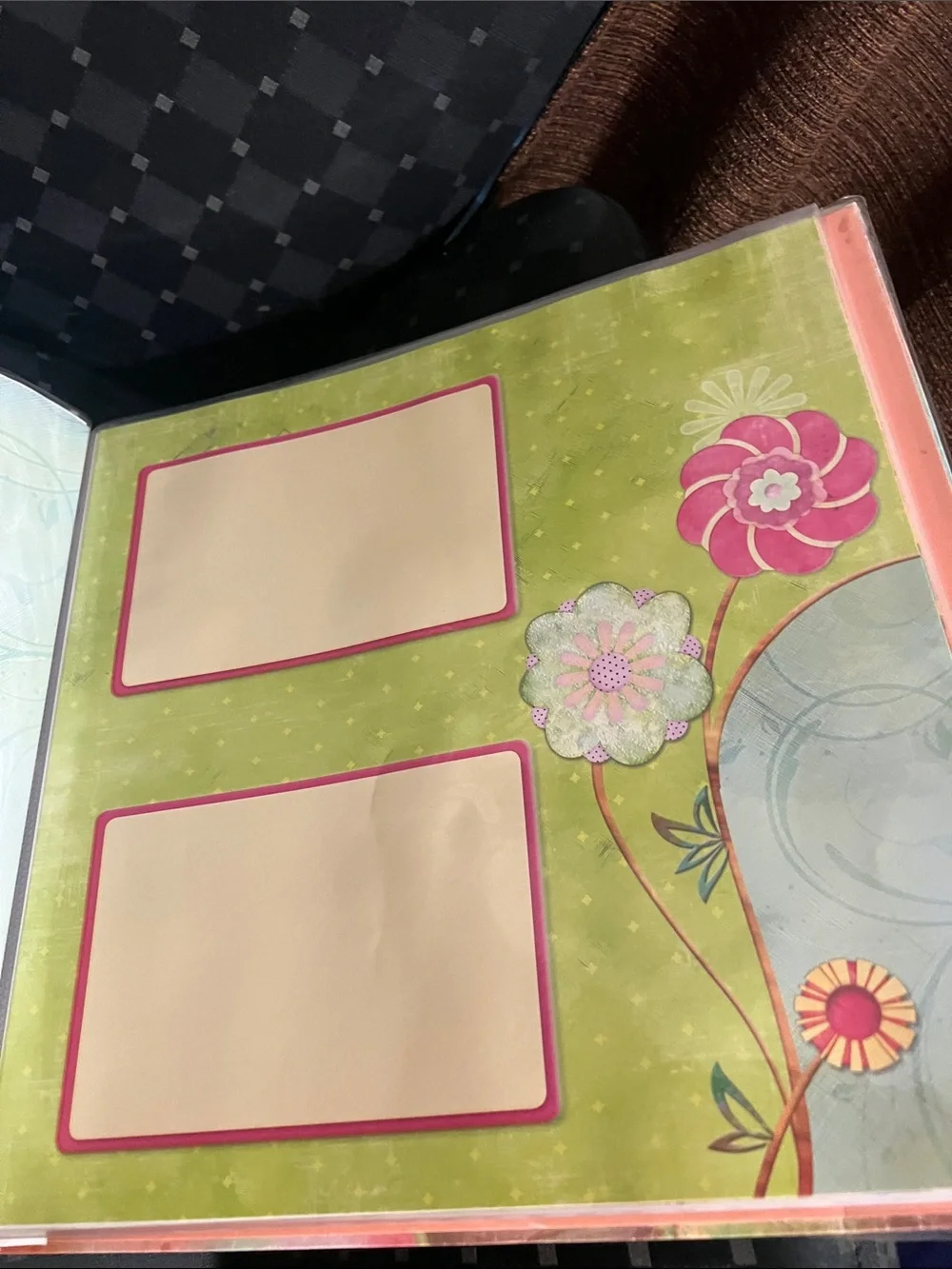 Scrapbook Decorative 12x12 Album Pages - Coral & Teal